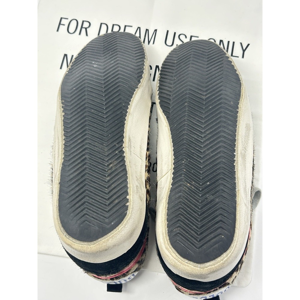 Golden Goose Mid Star Leopard Pony Hair Sneakers Women's 41 US 11 Black Star - Picture 6 of 13